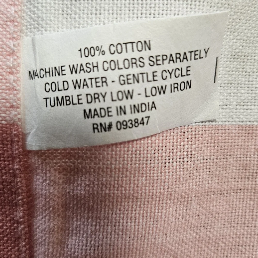 DII 6 Pink Gingham Buffalo Napkins 6 Metal Napkin Rings NWOT